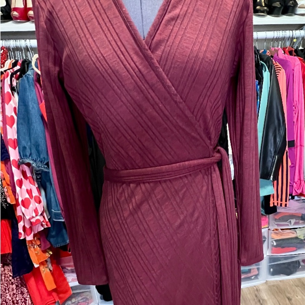 Burgundy Wrap Dress